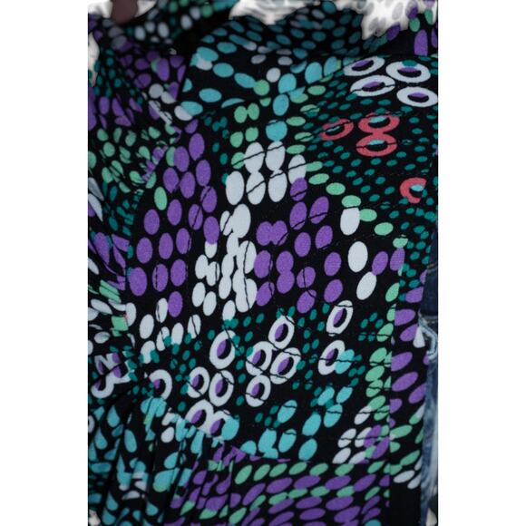 Laundry by Design Women’s Midi Dress Black Purple Green Abstract Print Size M - Picture 7 of 8